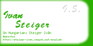 ivan steiger business card